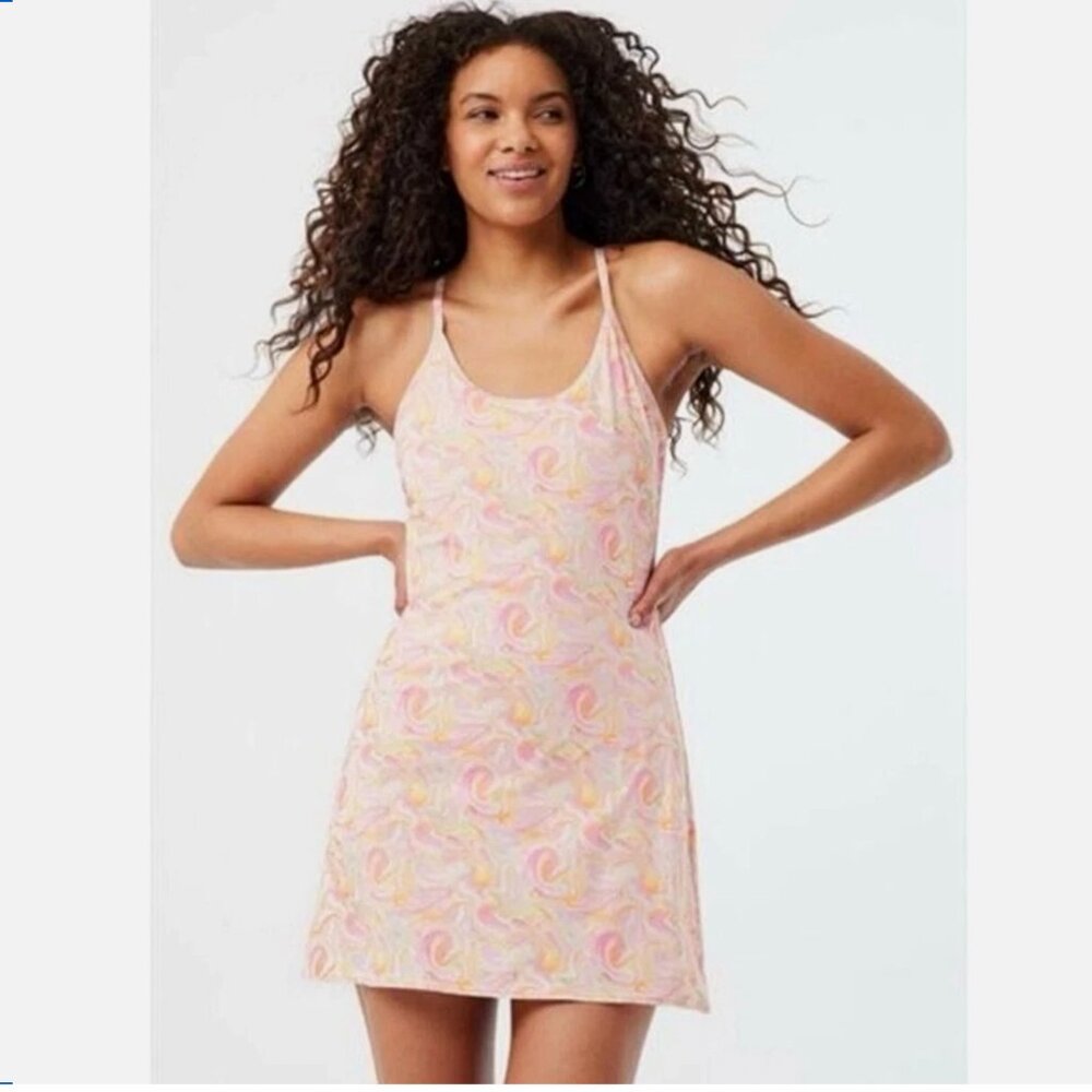 Outdoor‎ Voices Active Dress Pink Marble Swirl Pickleball Tennis Built in Shorts